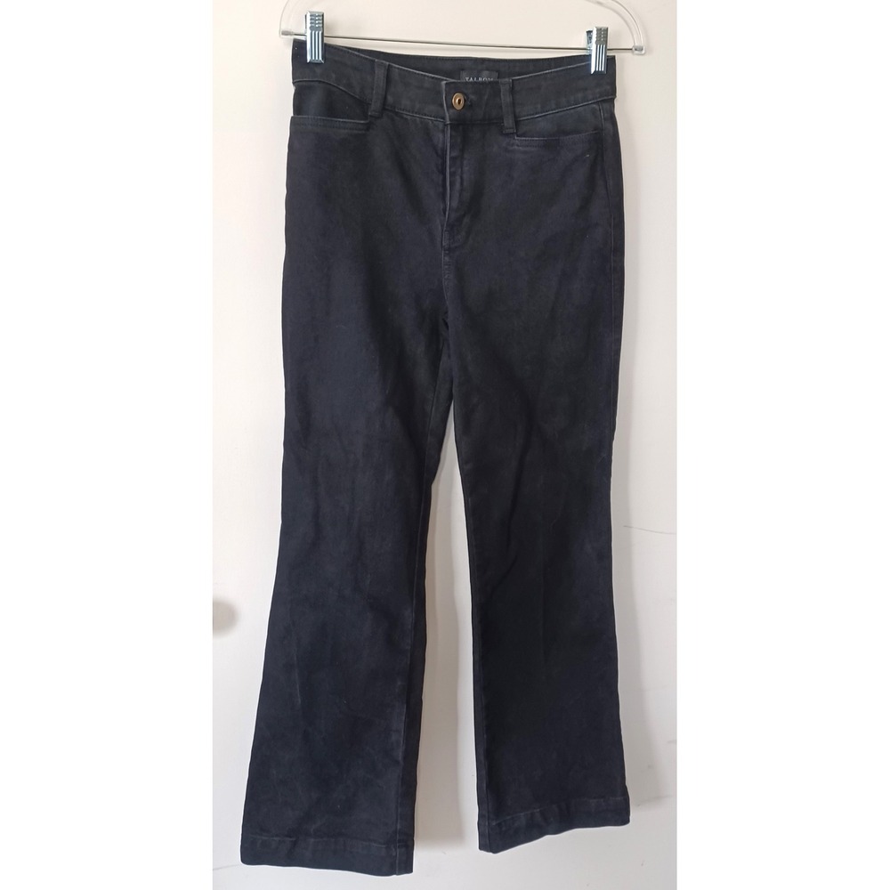 Talbots Flare Denim Jeans 4P Chateau Wash Dark Indigo High Rise Waisted Stretch